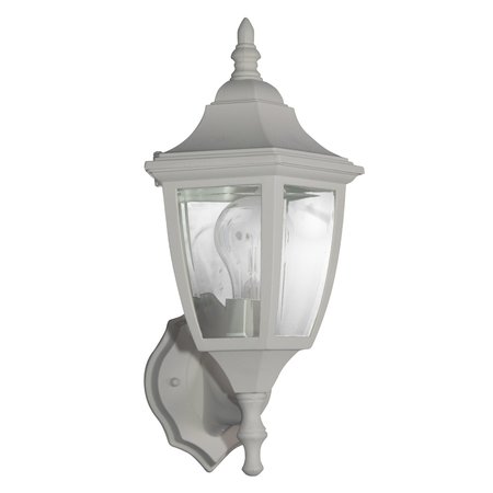 Designers Fountain Waterbury 1425 in 1Light White Outdoor Wall Lantern with Clear Glass Shade 2462-WH